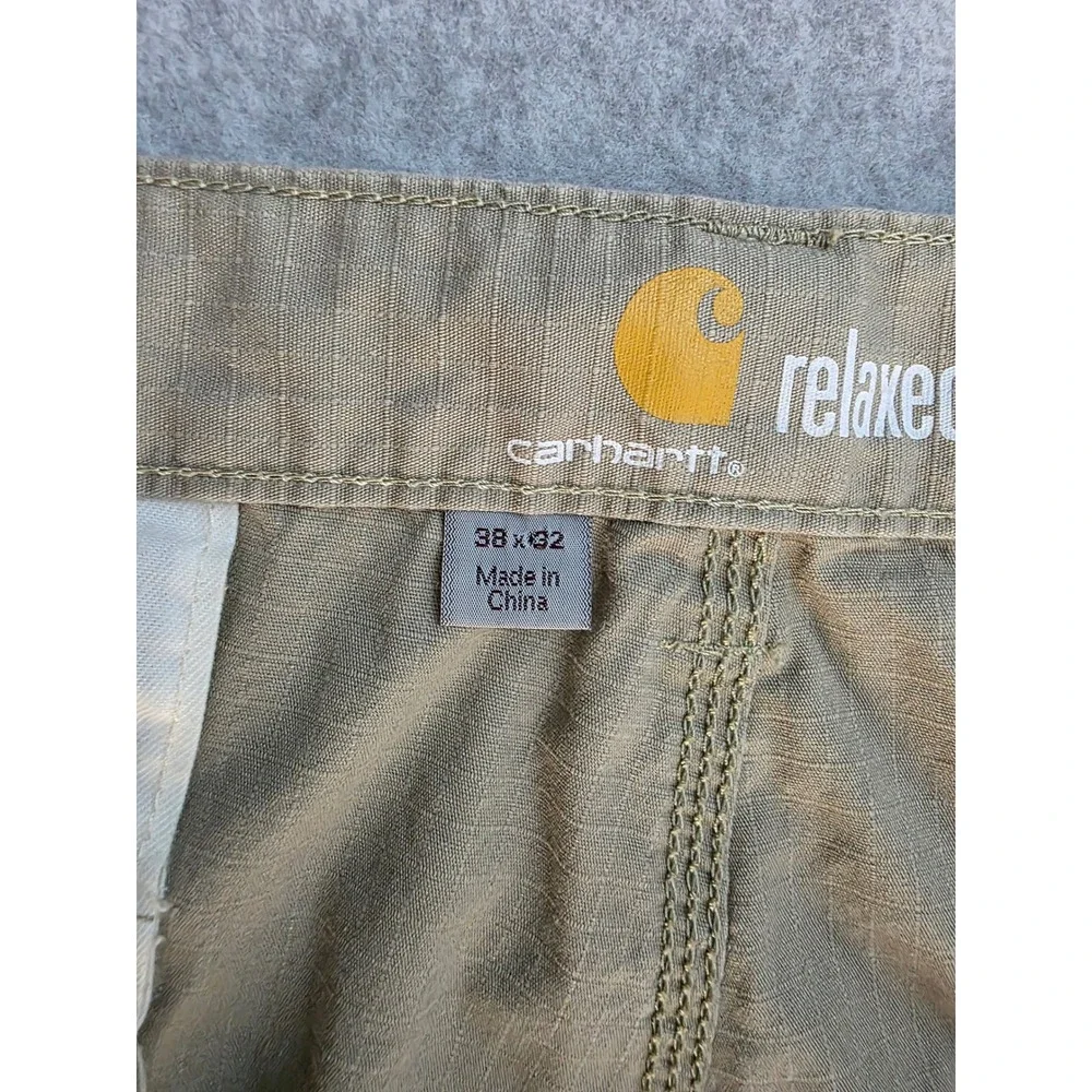 Carhartt Relaxed Fit Tan Canvas Cargo Pants Workwear Mens 38x32